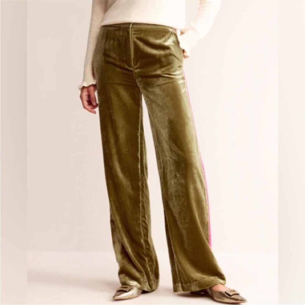 Boden Westbourne Velvet Trousers Relaxed Wide Leg High Rise Groovy US 6R Rare - Picture 9 of 9
